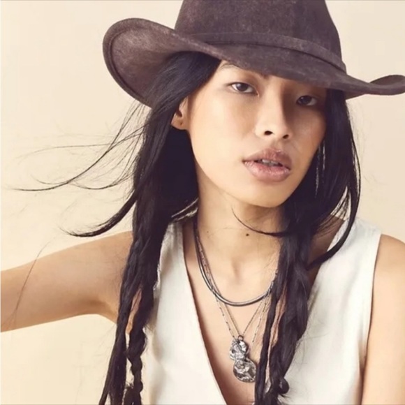 Free People X Mossant Trail Dusted Cowboy Rancher Hat - Picture 6 of 9